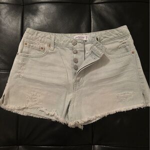 Vanilla Star Light Blue Distressed Jean Shorts